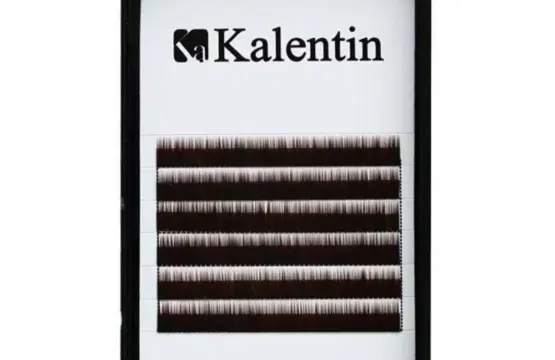 Kalentin Extensión de Cejas Planas Marrón Oscuro 6mm